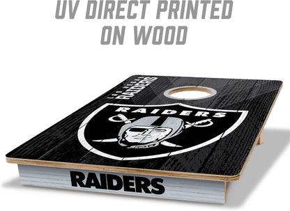 YouTheFan NFL Las Vegas Raiders 2' x 3' Wood Cornhole Game with Logo Bags