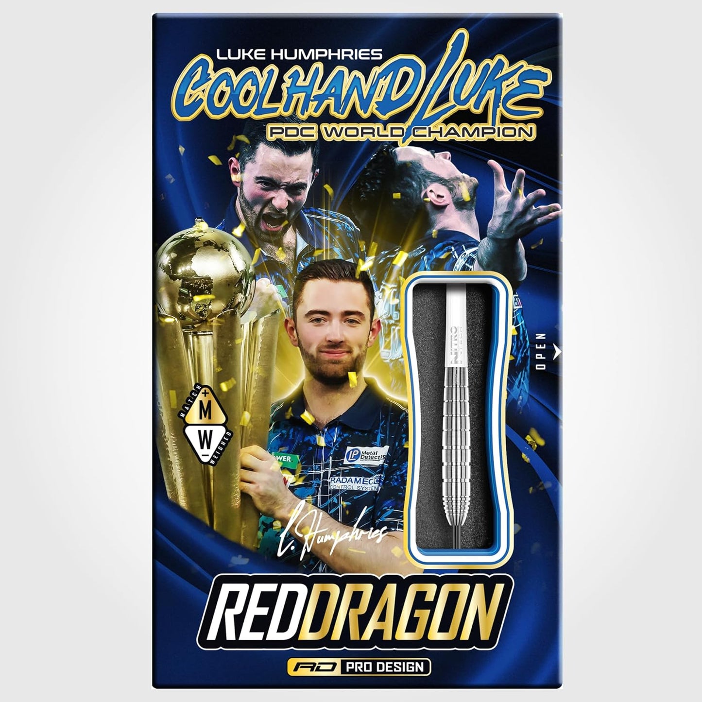 RED DRAGON Luke Humphries TX Series Premium Tungsten Darts Set with Flights and Stems