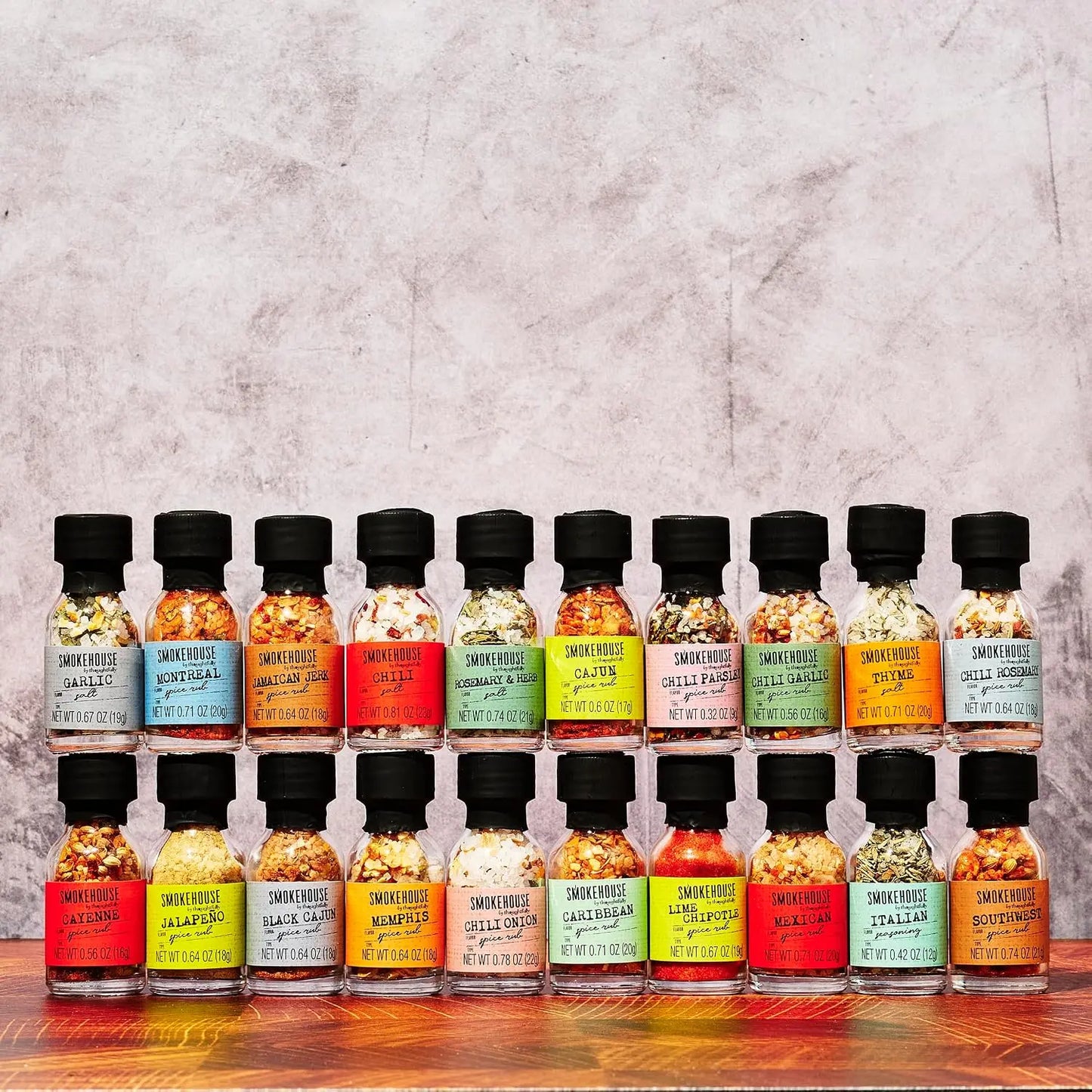 20 Mini BBQ Rubs & Seasonings Variety Pack, Grilling Spice Set Gift for Dad