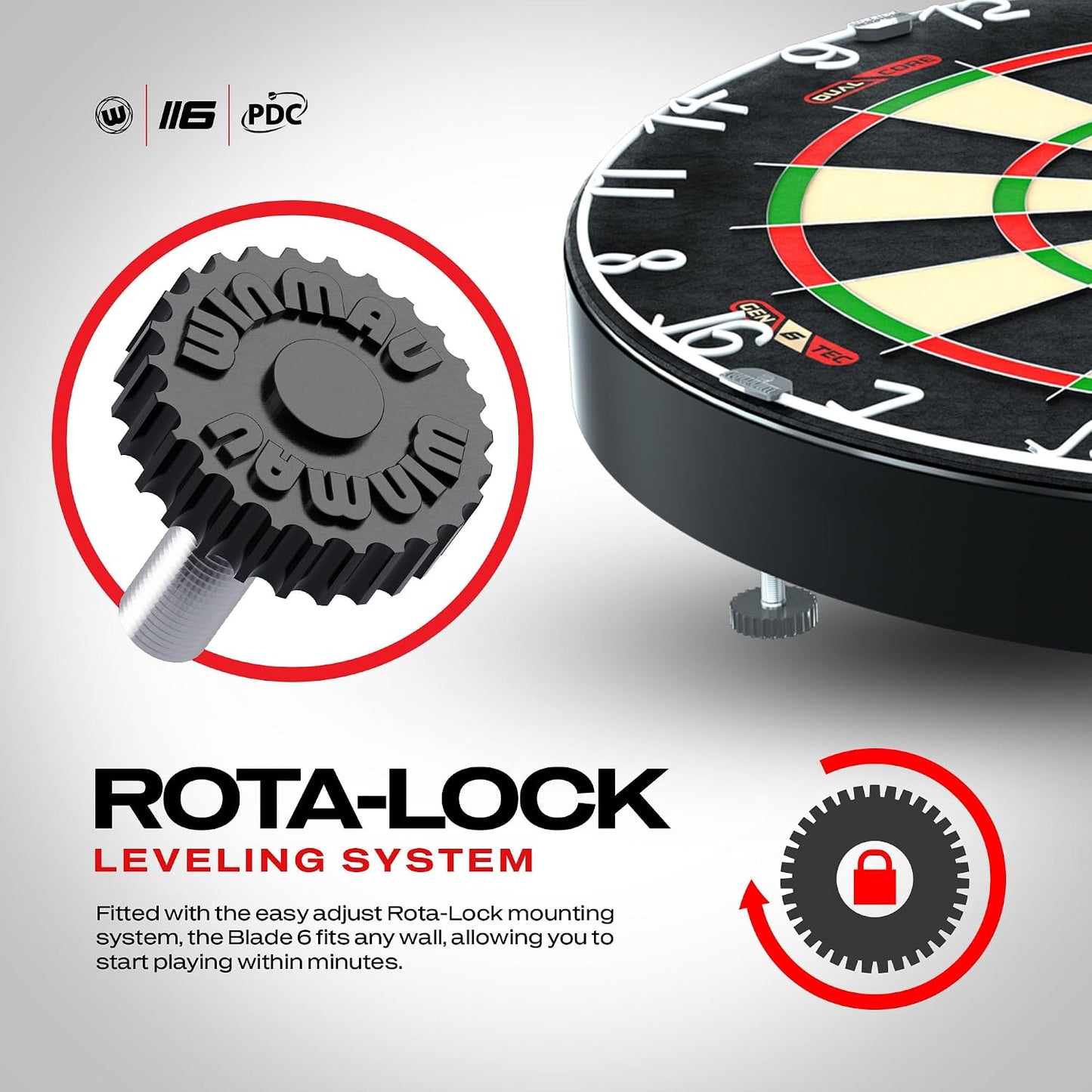 WINMAU Darts Blade 6 Dual Core Professional Dartboard with Official Tournament Specifications