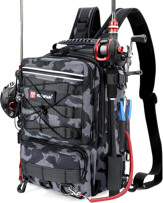 Fishing Backpack with Rod Holder, Fishing Tackle Storage Bags Fishing Tackle Box Backpack Fishing Tackle Bag