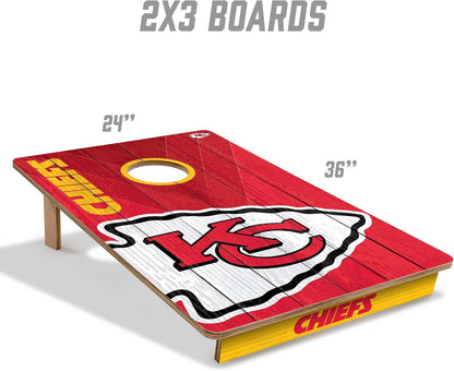 YouTheFan NFL Kansas City Chiefs 2' x 3' Wood Cornhole Game with Logo Bags