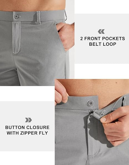 Libin Mens Golf Pants 30"/32"/34" Quick Dry Lightweight Stretch Dress Pants