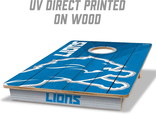 YouTheFan NFL Detroit Lions 2' x 3' Wood Cornhole Game with Logo Bags