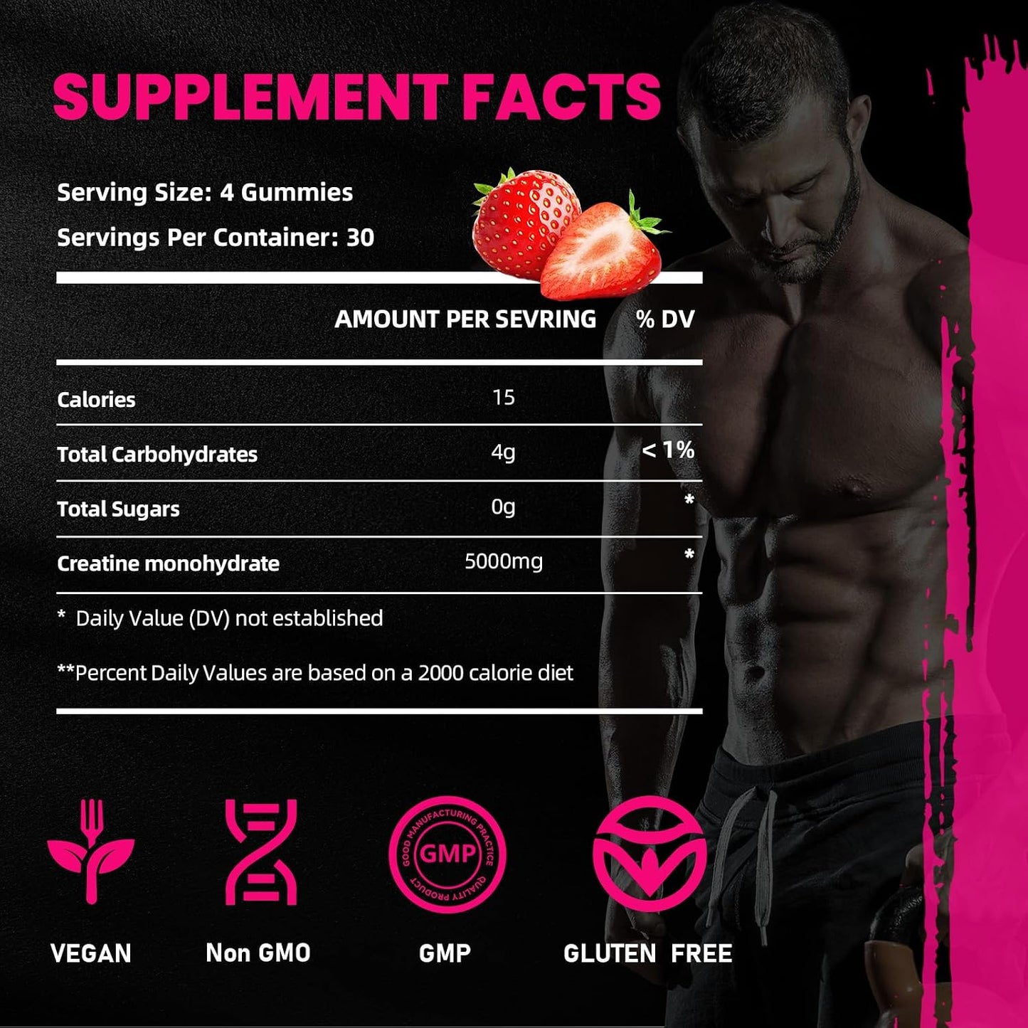 Creatine Monohydrate Gummies 5000mg for Men & Women