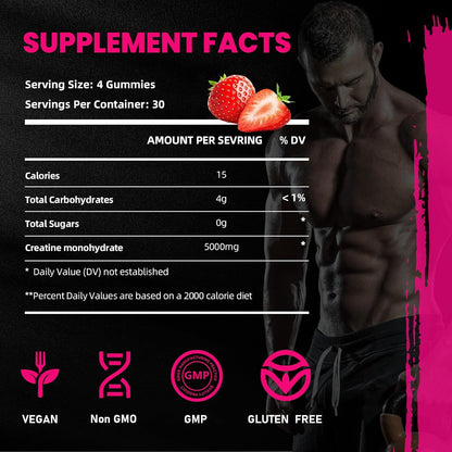 Creatine Monohydrate Gummies 5000mg for Men & Women