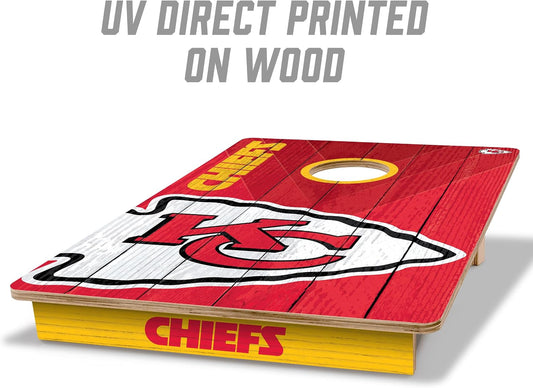YouTheFan NFL Kansas City Chiefs 2' x 3' Wood Cornhole Game with Logo Bags