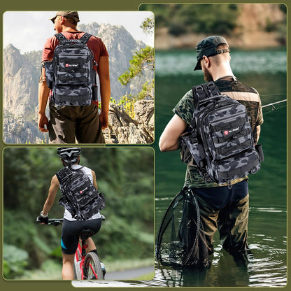Fishing Backpack with Rod Holder, Fishing Tackle Storage Bags Fishing Tackle Box Backpack Fishing Tackle Bag