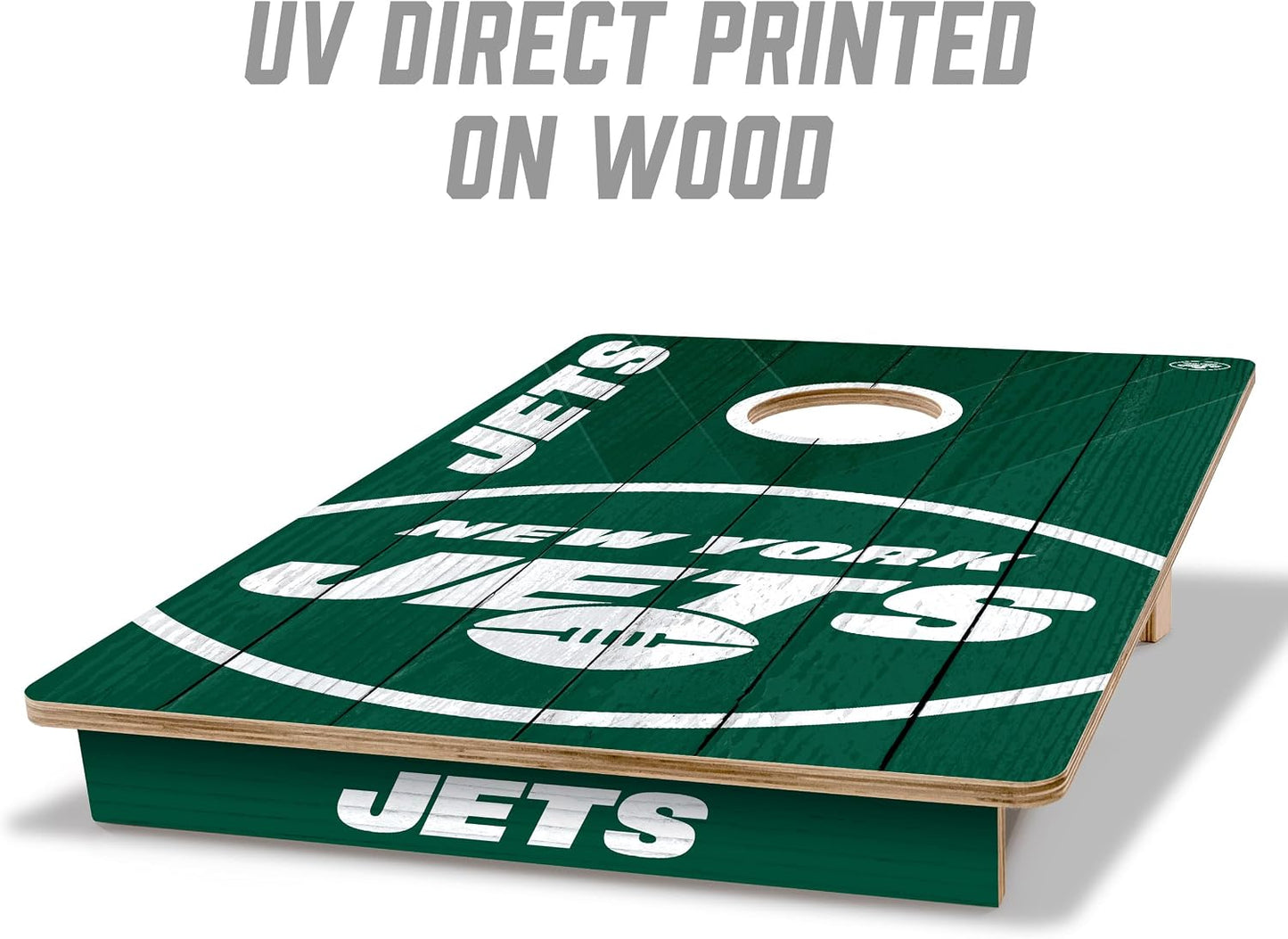 YouTheFan NFL New York Jets 2’ x 3’ Wood Cornhole Game with Logo Bags