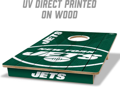YouTheFan NFL New York Jets 2’ x 3’ Wood Cornhole Game with Logo Bags