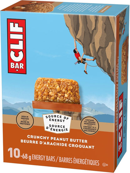 Clif Bar, Energy Bars, Crunchy Peanut Butter, 680 g (Pack of 10)