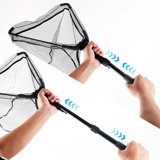 3Pcs Fishing Tool Kit Includes Folding Fishing Landing Net, Fish Lip Gripper, Multifunctional Fishing Pliers with Lanyard Sheath, Fishing Gear Accessories...