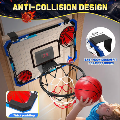 EagleStone Indoor Basketball Hoop – Electronic Scoring, Foldable Dunk Rim & Silent Mode