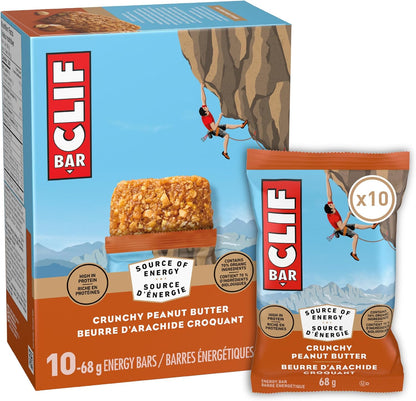 Clif Bar, Energy Bars, Crunchy Peanut Butter, 680 g (Pack of 10)