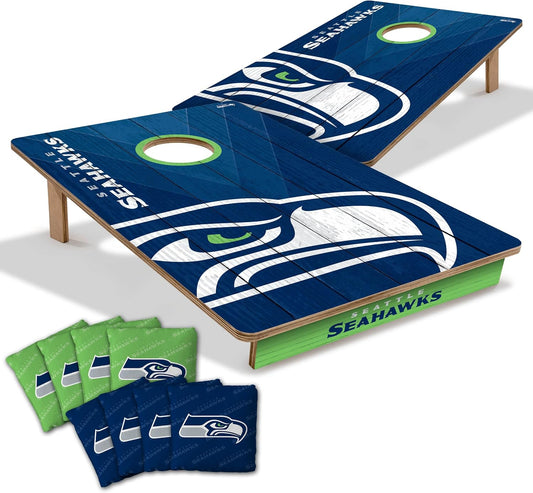 YouTheFan NFL Seattle Seahawks 2' x 3' Wood Cornhole Game with Logo Bags