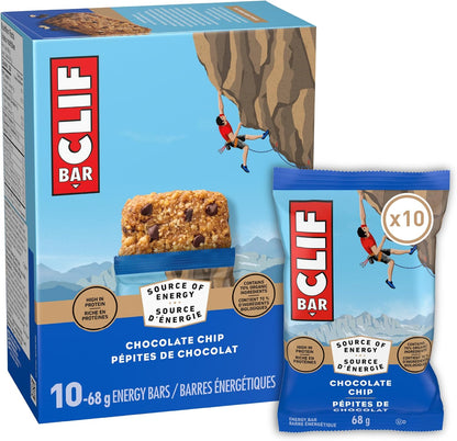 Clif Bar, Energy Bars, Chocolate Chip, High in Protein, 680 g (Pack of 10)