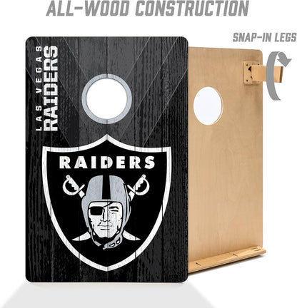 YouTheFan NFL Las Vegas Raiders 2' x 3' Wood Cornhole Game with Logo Bags