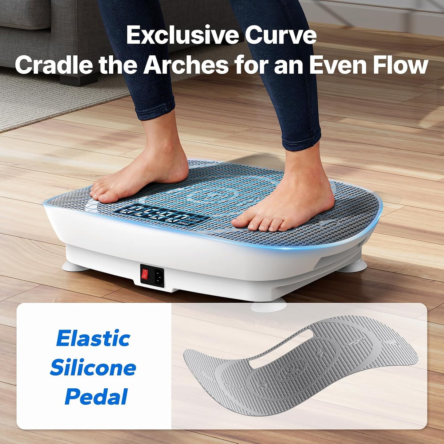 MERACH CV30 Curved Vibration Plate Exercise Machine with Resistance Band | 330lbs Capacity