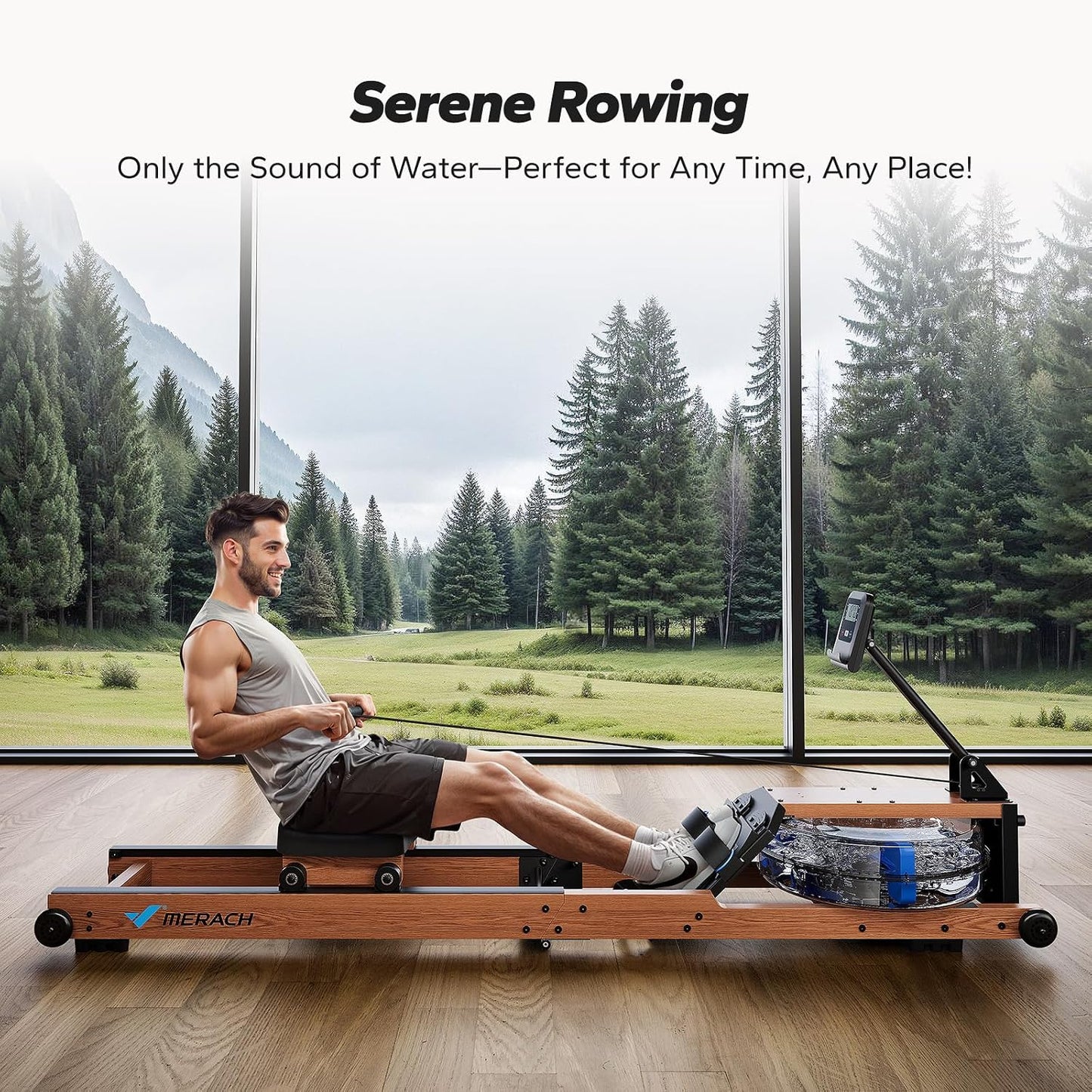 MERACH Water Rowing Machines for Home, Foldable Row Machine with 400LBS Weight Capacity