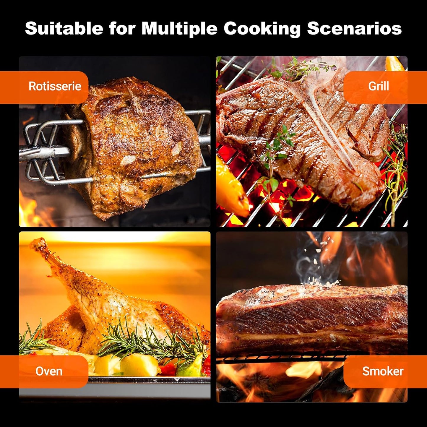 4-Probes Smart Wireless Meat Thermometer with WiFi & Bluetooth
