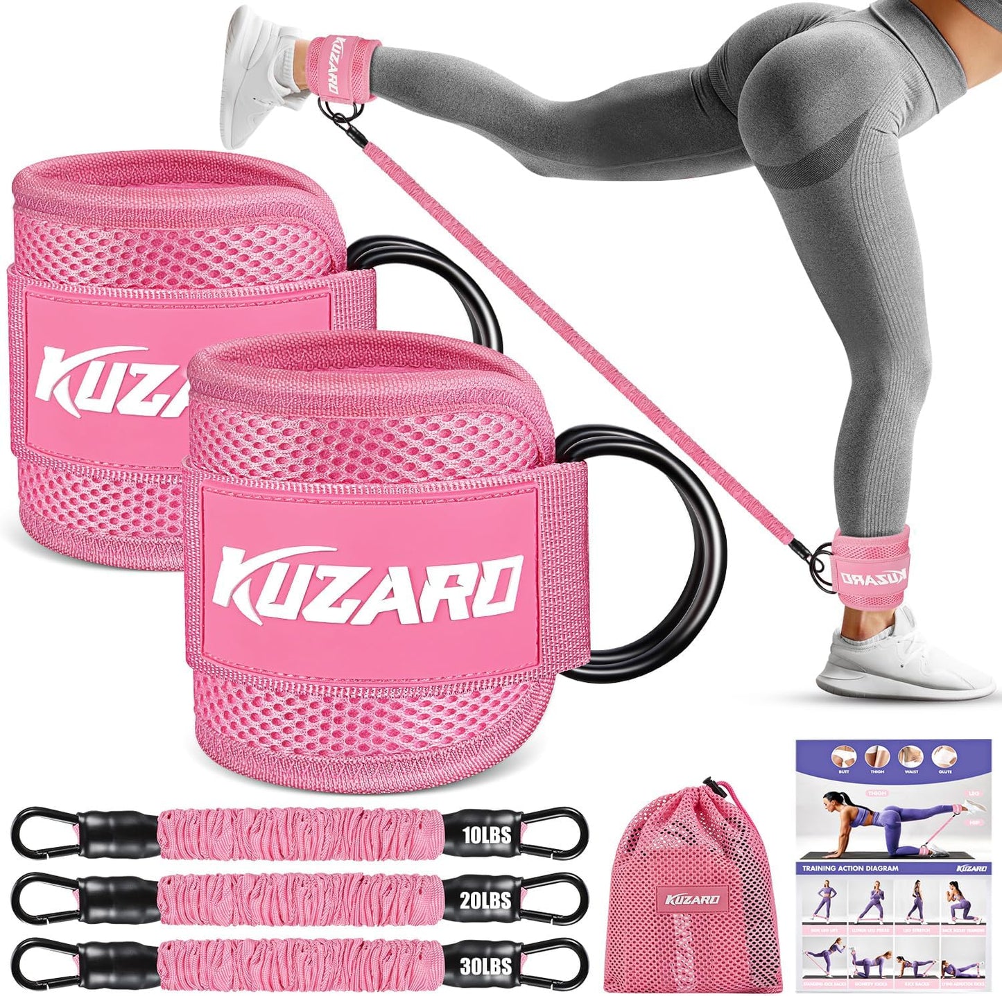 Resistance Bands with Ankle Straps, Ankle Weights Bands for Working Out