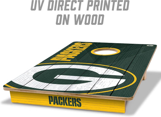 YouTheFan NFL Green Bay Packers 2' x 3' Wood Cornhole Game with Logo Bags