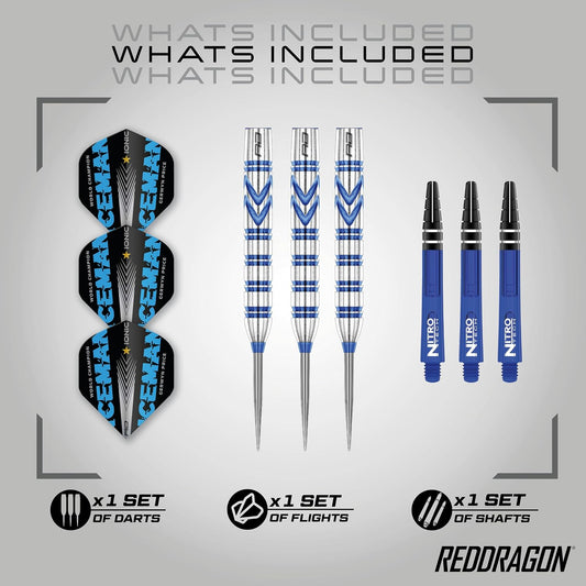 Gerwyn Price 24g Tungsten Darts Set with Flights and Stems