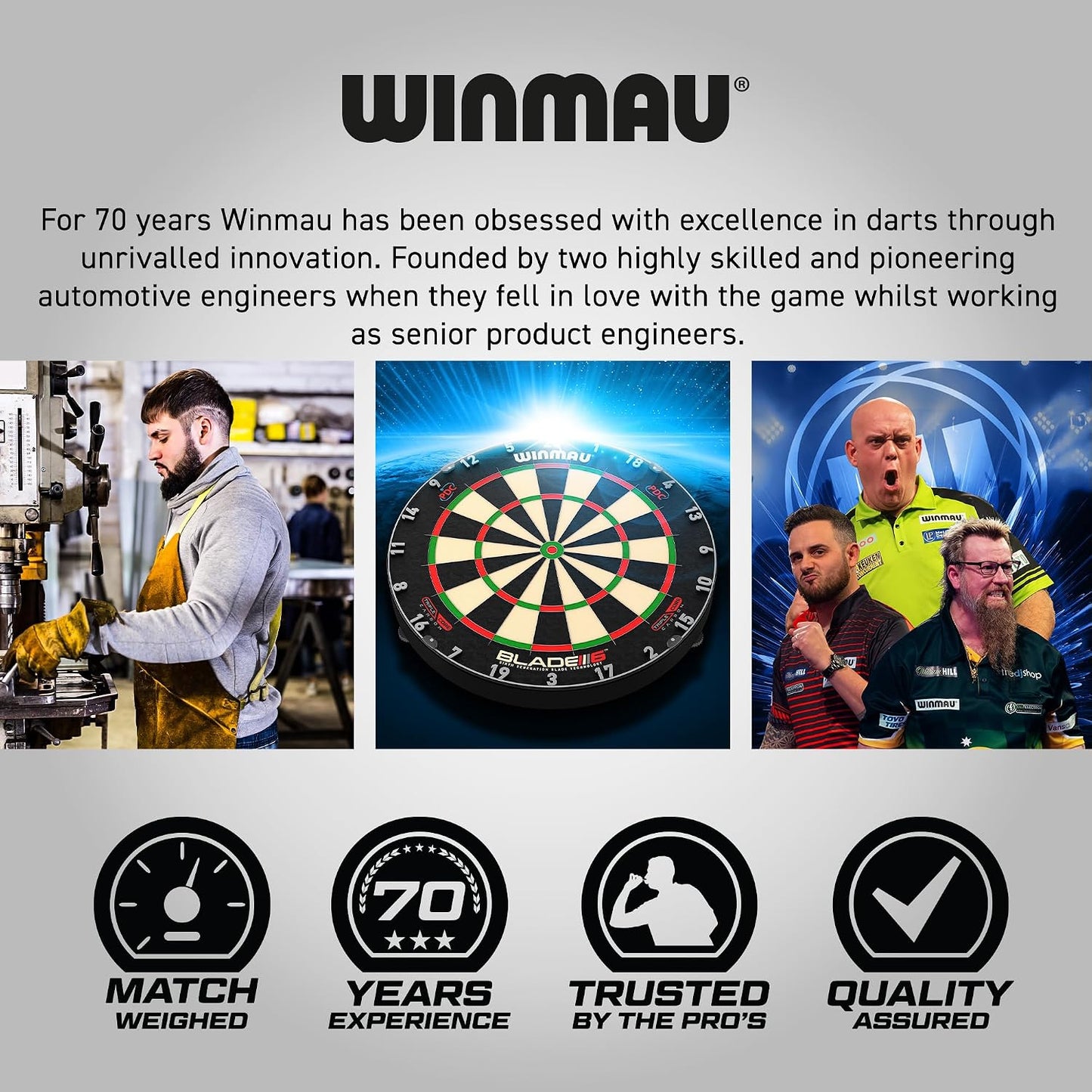 WINMAU Darts Blade 6 Dual Core Professional Dartboard with Official Tournament Specifications
