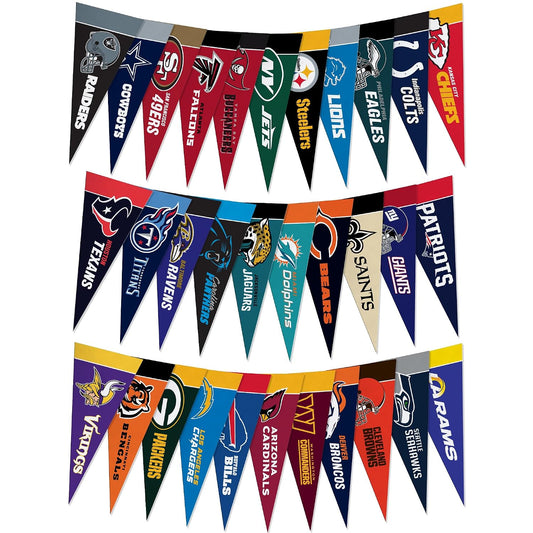 Rico Industries NFL Complete Felt Mini Pennant Set – All 32 Teams (4" x 9")