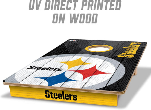 YouTheFan NFL Pittsburgh Steelers 2' x 3' Wood Cornhole Game with Logo Bags
