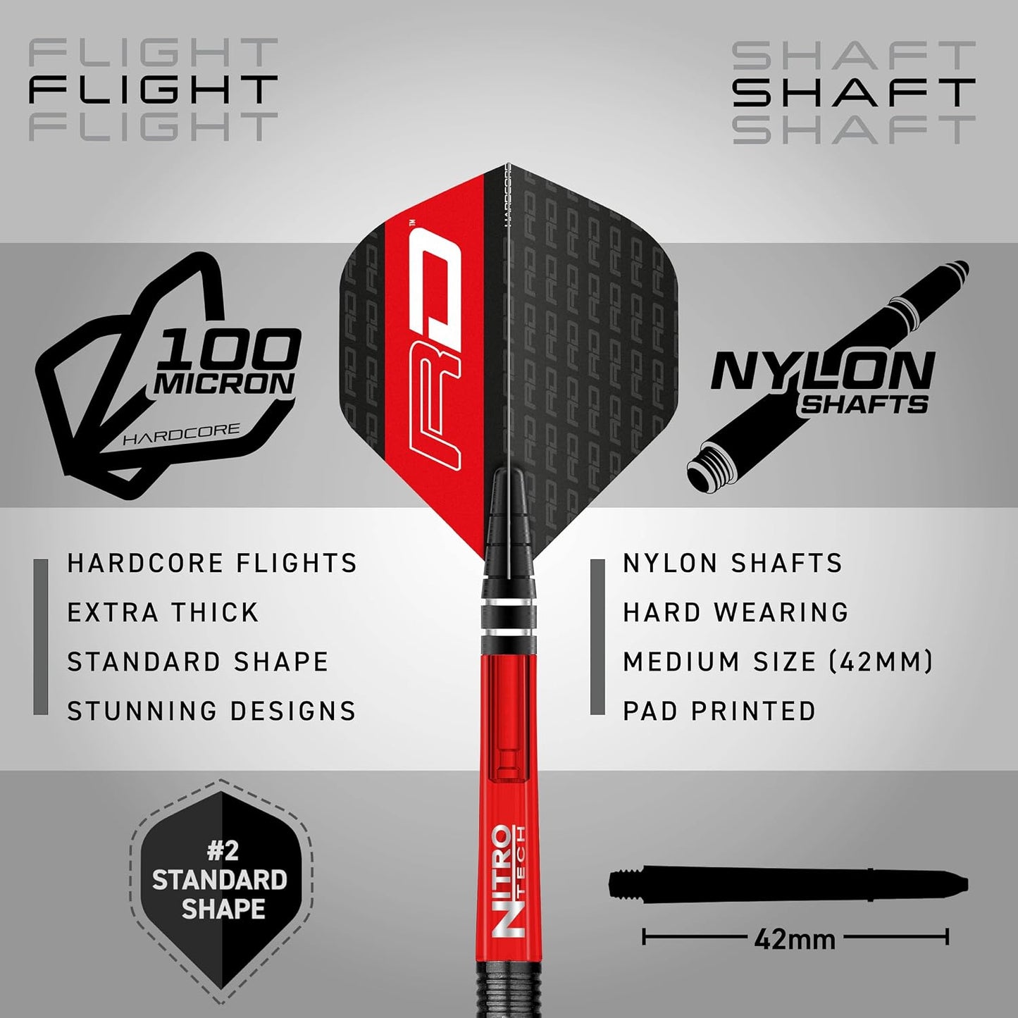 Red Dragon Milano RS: 26g - 90% Tungsten Steel Darts with Flights and Stems