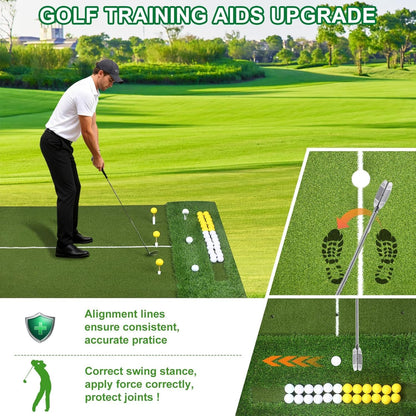 Golf Mat, 5x4FT&23X16IN Practice Mat Indoor/Outdoor,Artificial Thickened Golf Hitting Mat