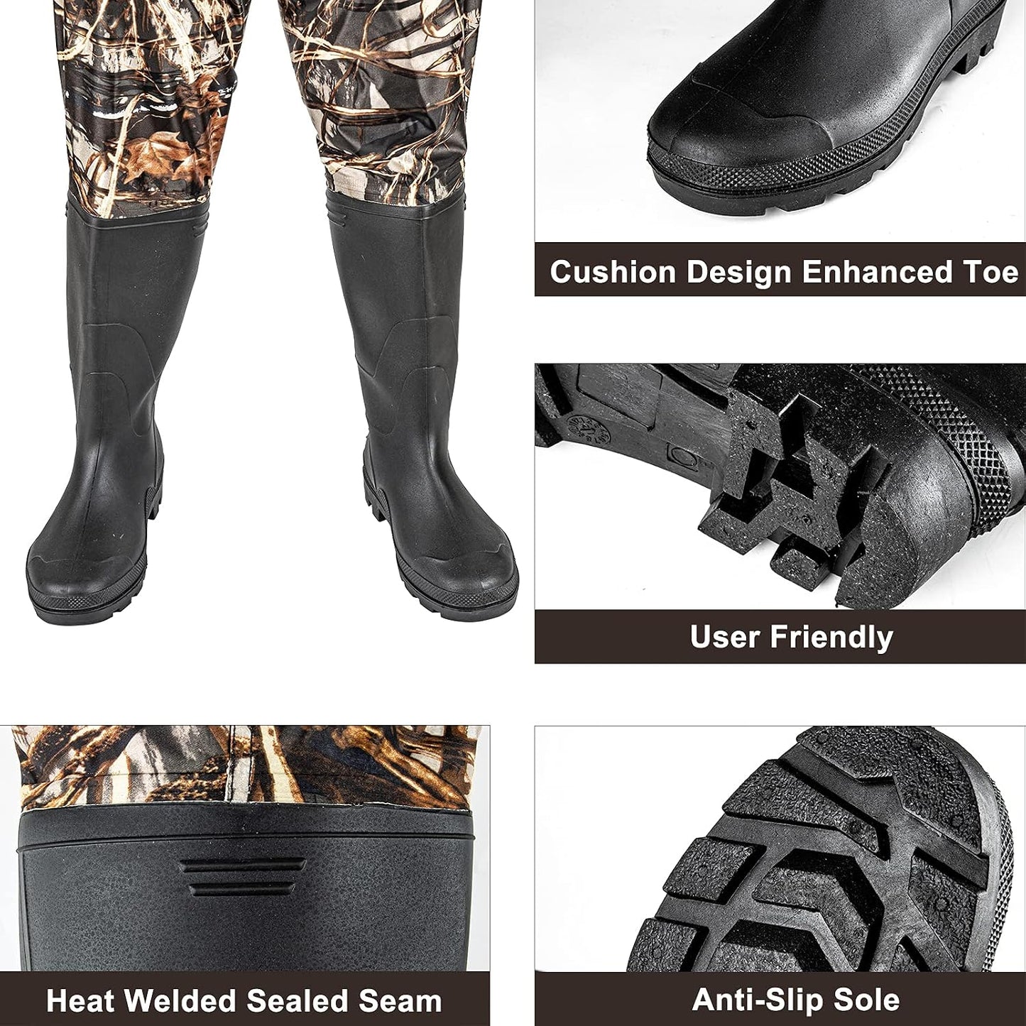 Night Cat Fishing Waders for Men Women Waterproof Hunting Chest Wader with Bootfoot Belt Breathable Lightweight