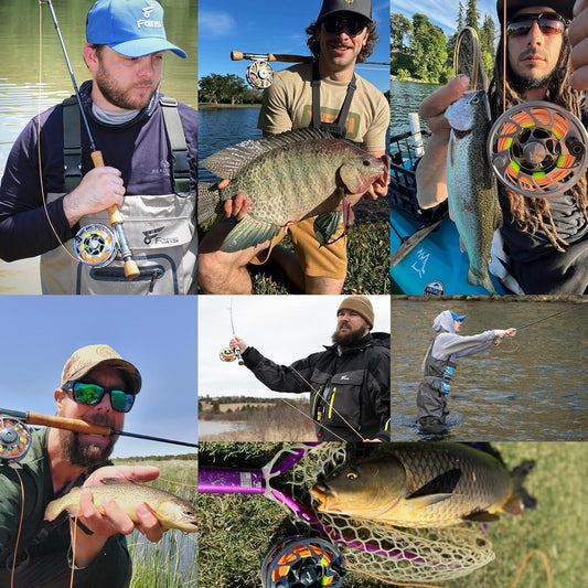 8Fans Fly Fishing Rod and Reel Combos with 4-Sections Portable Fly Rod and CNC-machined Aluminum Alloy Fly Reel,Fly Fishing Complete Starter Package