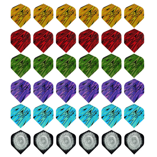 Huanqu113 Dart Accessories Set Includes: 36 Dart Flights, 36 Dart Shafts, 5 Dart Flight Protectors, 36 Spring Rings, Suitable for All Dart Players.