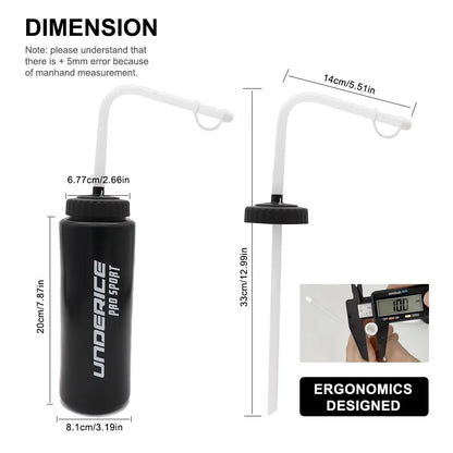 UICE Ice Hockey Water Bottle 5pcs Set Sports Water Bottle BPA Free Long Mouth/Bent Pipe/Short Mouth Hockey Accessories