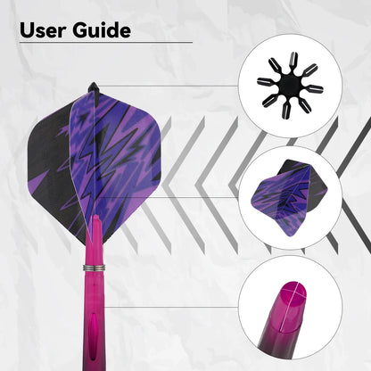 Huanqu113 Dart Accessories Set Includes: 36 Dart Flights, 36 Dart Shafts, 5 Dart Flight Protectors, 36 Spring Rings, Suitable for All Dart Players.