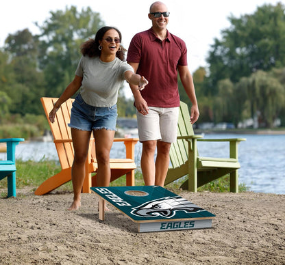 YouTheFan NFL Philadelphia Eagles 2' x 3' Wood Cornhole Game with Logo Bags