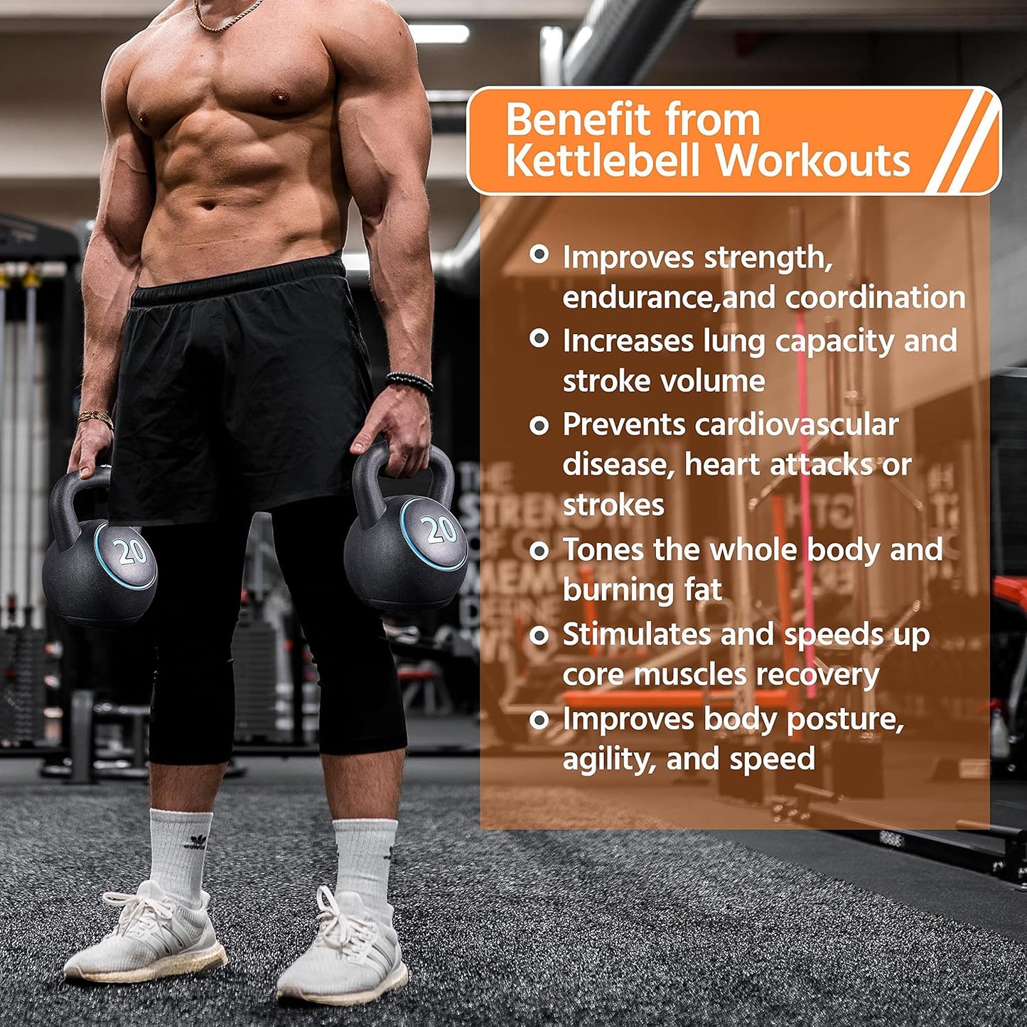 Yaheetech 50 LBS kettlebell set, Include 5lb, 10lb, 15lb, 20lb