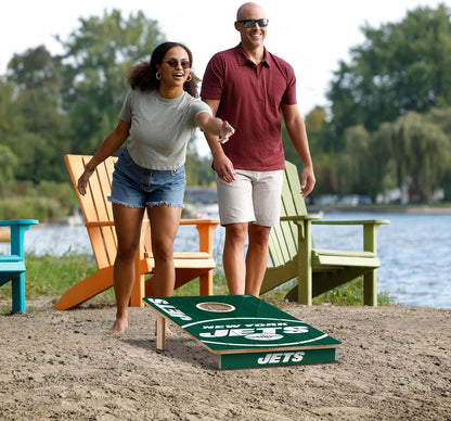 YouTheFan NFL New York Jets 2’ x 3’ Wood Cornhole Game with Logo Bags