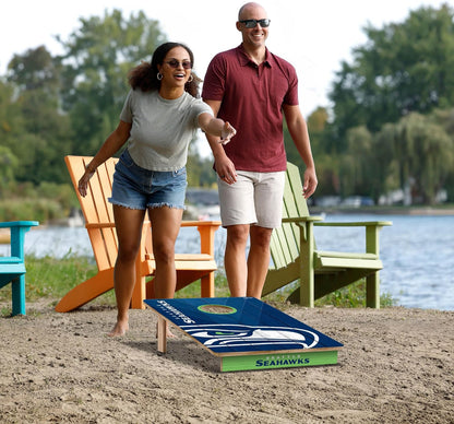 YouTheFan NFL Seattle Seahawks 2' x 3' Wood Cornhole Game with Logo Bags