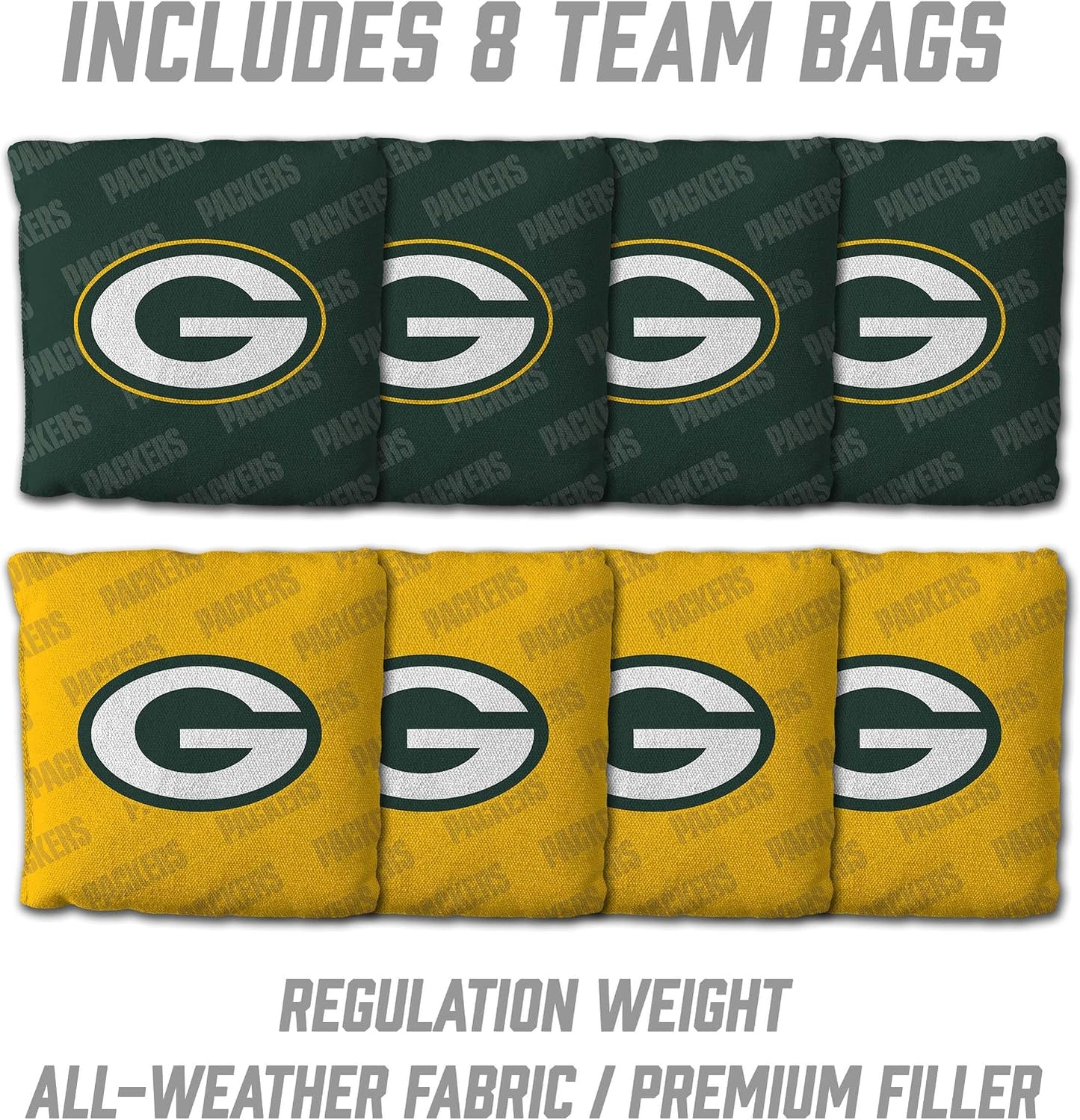 YouTheFan NFL Green Bay Packers 2' x 3' Wood Cornhole Game with Logo Bags