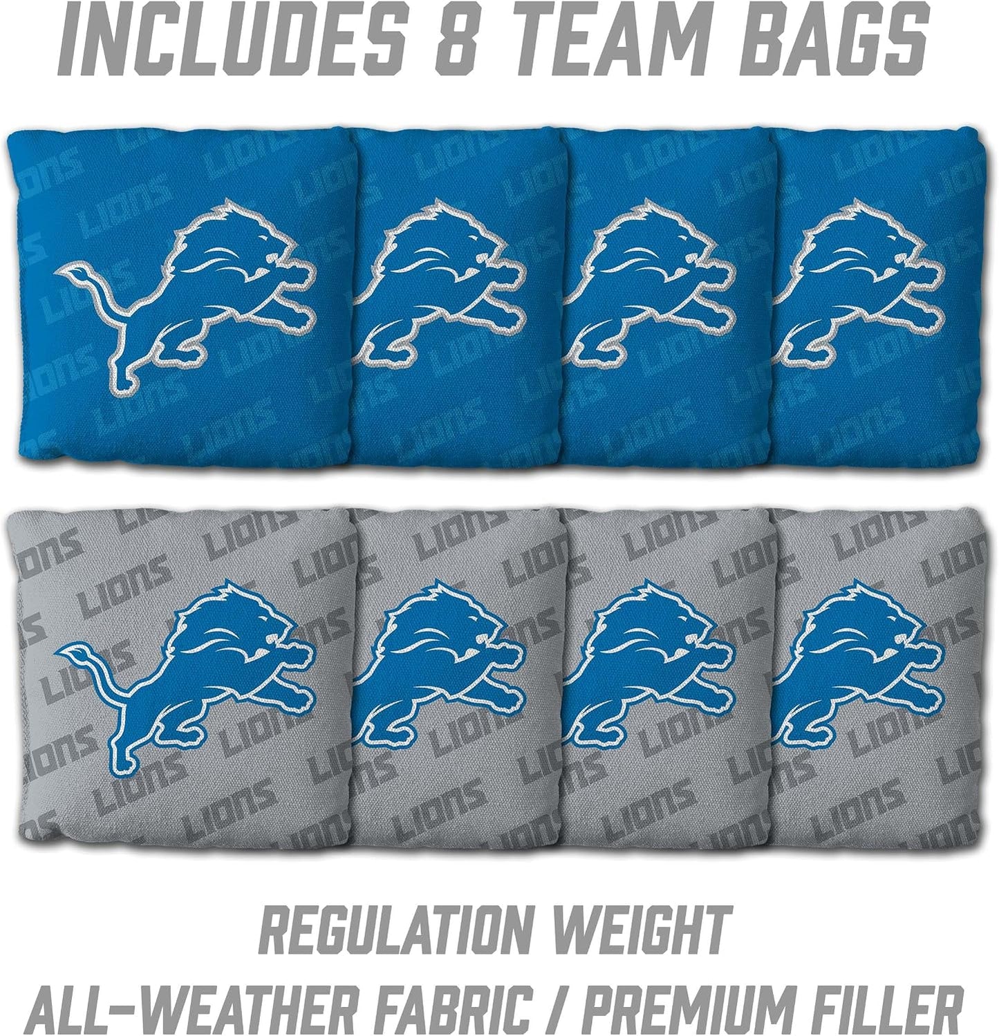 YouTheFan NFL Detroit Lions 2' x 3' Wood Cornhole Game with Logo Bags
