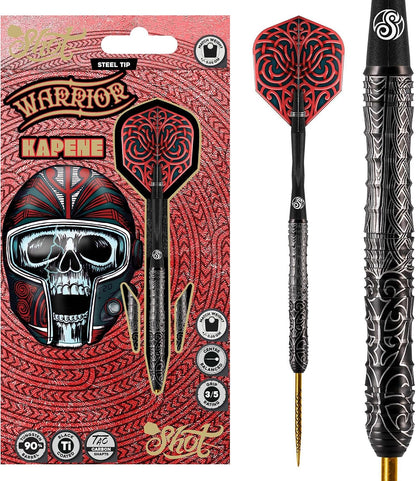 Shot! Darts Warrior Kapene Steel Tip Dart Set 90% Tungsten Barrels