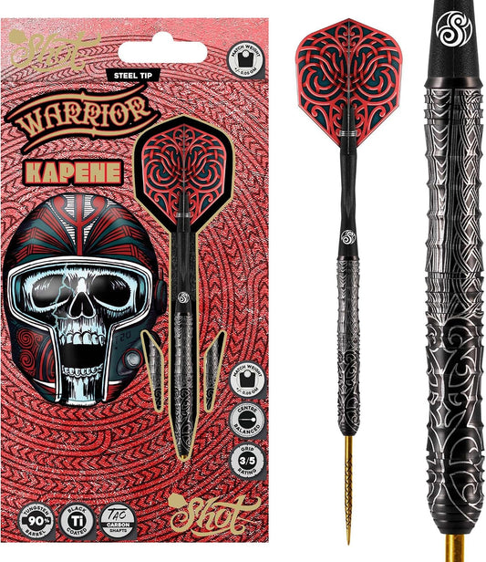 Shot! Darts Warrior Kapene Steel Tip Dart Set 90% Tungsten Barrels