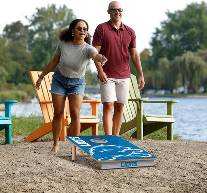 YouTheFan NFL Detroit Lions 2' x 3' Wood Cornhole Game with Logo Bags