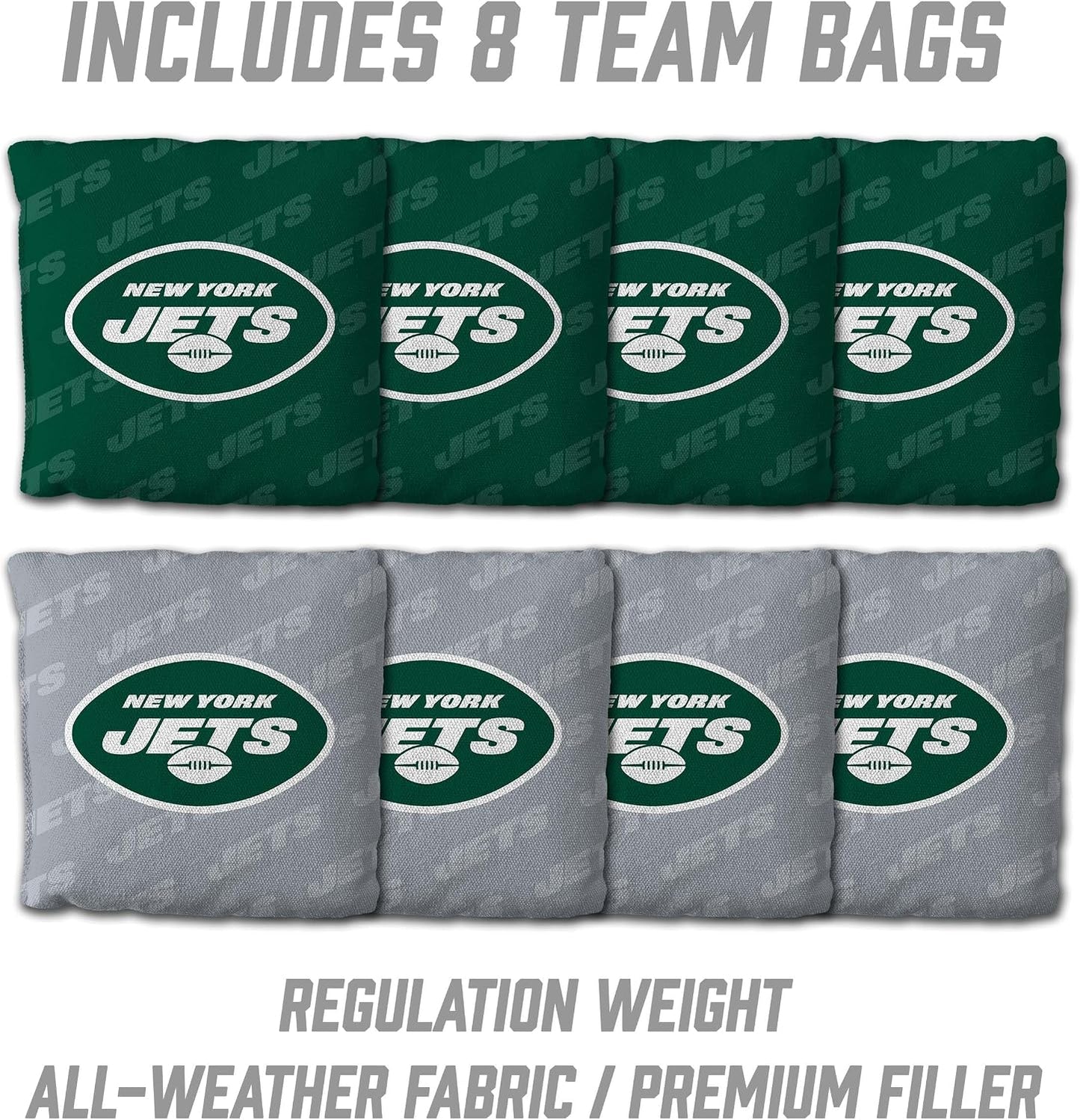 YouTheFan NFL New York Jets 2’ x 3’ Wood Cornhole Game with Logo Bags