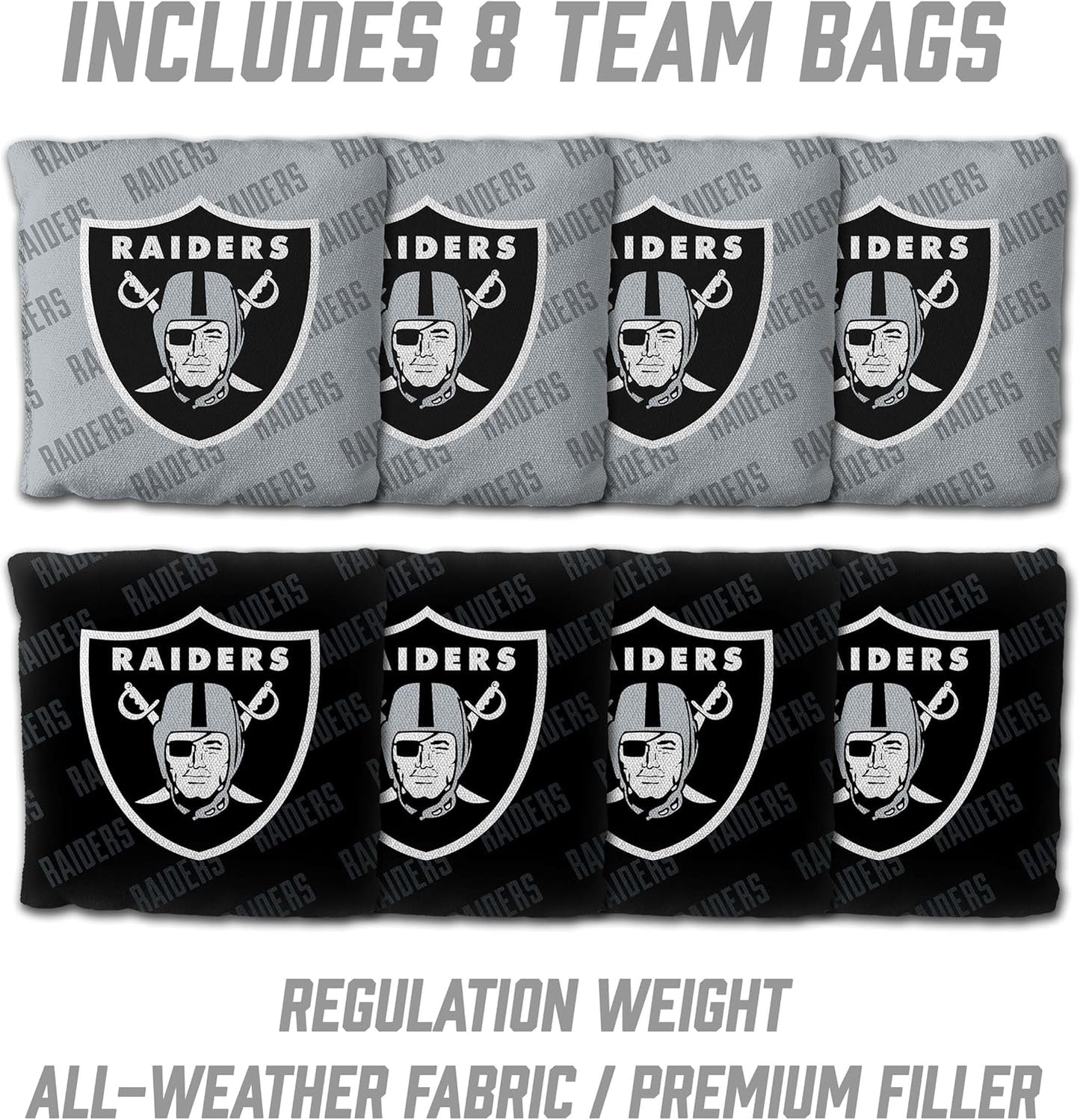 YouTheFan NFL Las Vegas Raiders 2' x 3' Wood Cornhole Game with Logo Bags