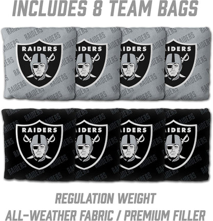 YouTheFan NFL Las Vegas Raiders 2' x 3' Wood Cornhole Game with Logo Bags