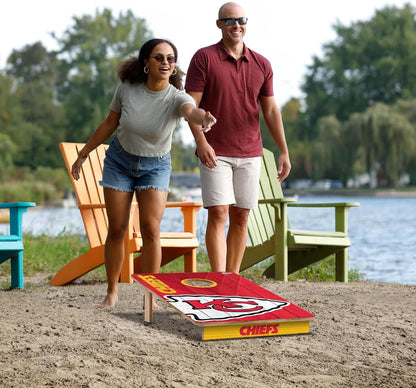 YouTheFan NFL Kansas City Chiefs 2' x 3' Wood Cornhole Game with Logo Bags